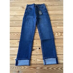 NEW Serra Retreat Roll Cuff Straight Leg Jeans Size 00 Women’s Blue